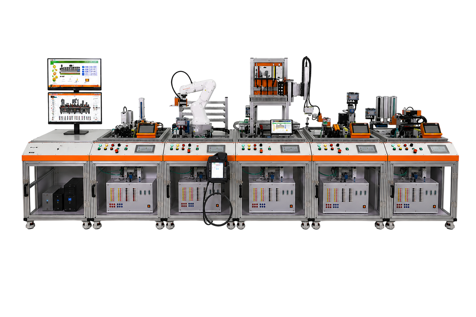 6 Station Fully electric Actuator Driven Automation Training Set